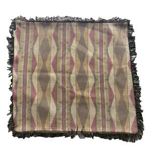 Ponderosa Rustic Aztec Leather Fringed Euro Decorative Pillow Cover 23x25